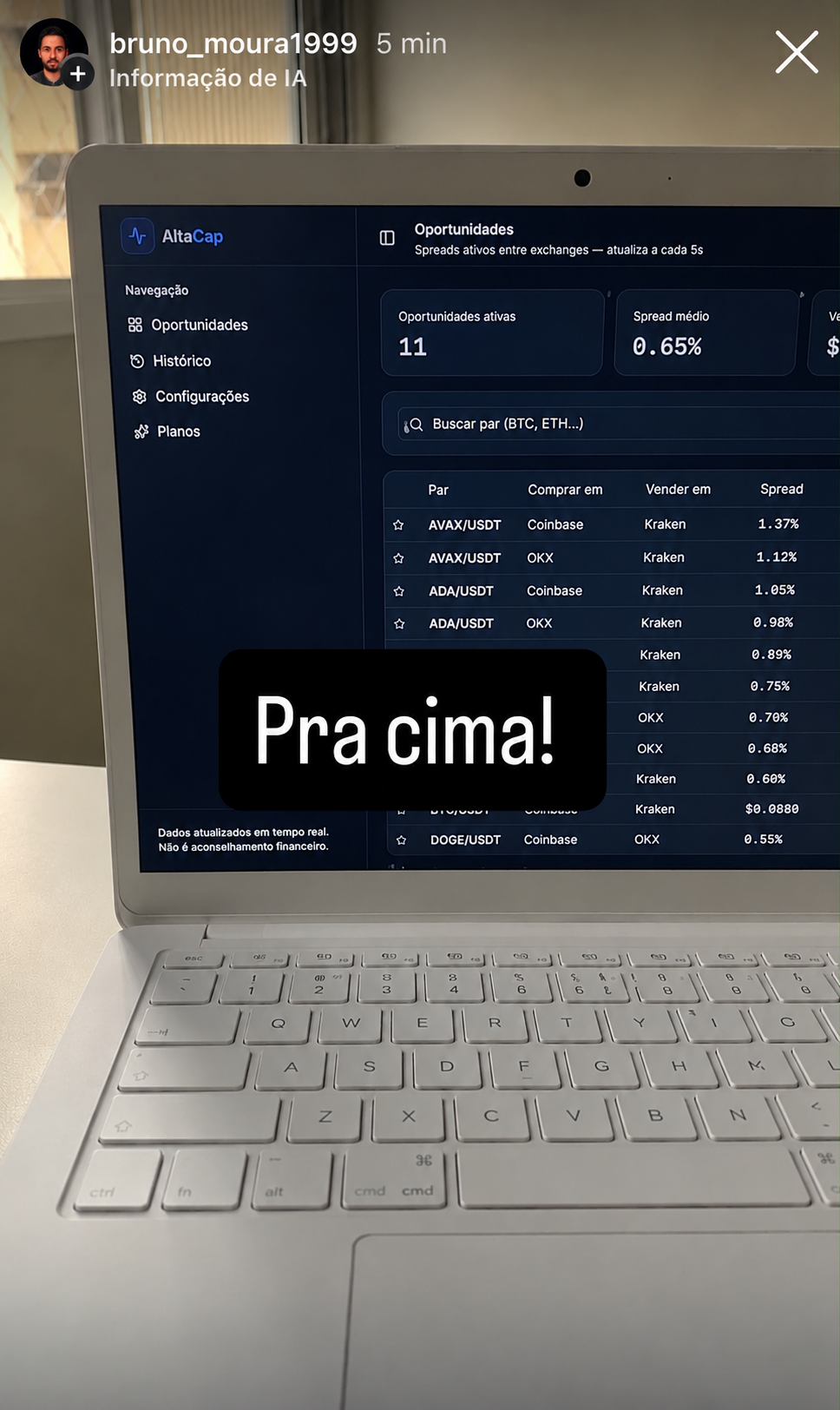 Story de bruno_moura1999 — Pra cima!